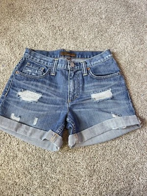 Euc Fossil tiro medio desgastado boyfriend pantalones cortos vaqueros talla 25 Foto 1 de 4