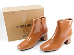 Damen-Chelsea-Stiefeletten niedrig klobig Blockabsatz spitz zulaufend Reißverschluss Größe 11 - Bild 1 von 7