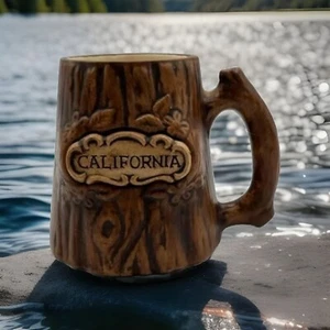 Vtg. California Treasure Craft Ceramic Tree Stump Coffee Mug Souvenir Mug - Picture 1 of 5