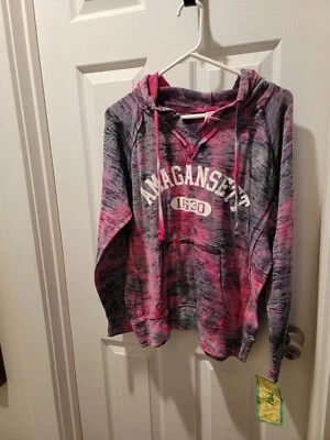 Pulôver feminino MV Sport Burnout com capuz tamanho G grande framboesa lã Amagansett  - Imagem 1 de 4