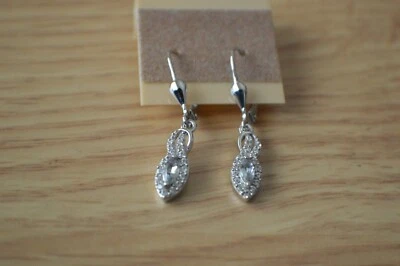 0.65ct Light Green Tanzanite / Zircon Earrings Platinum over Sterling Silver VVS Foto 1 de 4