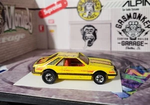 👓Hot Wheels 1980⚡Ford Turbo Mustang Fox Body gelb⭐BW Hong Kong #1125 gebraucht - Bild 1 von 7