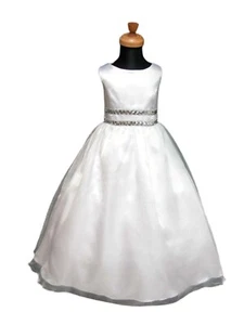 Elena weiß Blumenmädchen Brautjungfernkleid Taufe Tutu Prinzessin Verkleiden Alter 4 Jahre - Bild 1 von 5
