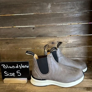 Nuevo Mujer Blundstone Original 2141 Gris Cuero Zapatilla Botines Talla 8 M - Imagen 1 de 6