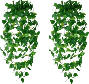 Fake Hanging Plants(2Pcs) for Room Decor, Artificial Ivy Vines Greenery Garlands - Picture 1 of 12