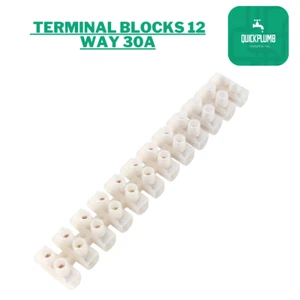 1x TERMINAL BLOCKS 12 Way 30A Chock Wire Connector Connection Strip Electrical - Picture 1 of 6