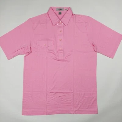 Camisa Titleist Golf Para Hombre Grande Cuello Polo Manga Corta Mezcla de Algodón Rosa NUEVA Foto 1 de 4