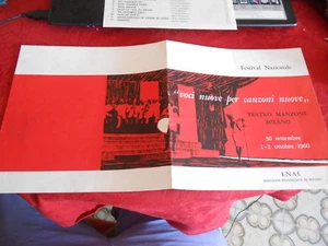 FESTIVAL NAZIONALE VOCI NUOVE PER CANZONI NUOVE TEATRO MANZONI MILANO 1960 - Bild 1 von 3
