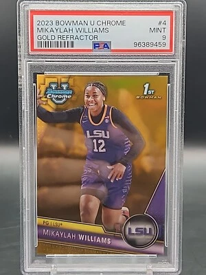 Mikaylah Williams - 2023-24 Bowman University - Gold 12/50 Jersey Number - PSA 9 - Image 1 of 4