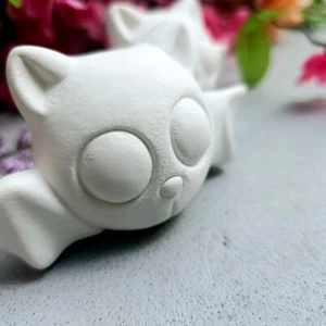 Two Cute Bats Halloween 4" Ceramic Bisque Ready To Paint Pottery - Picture 1 of 2