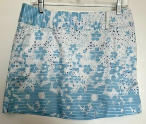 Adidas Climacool Skirt Size 10 Tennis Golf Blue White Floral Striped - Picture 1 of 5