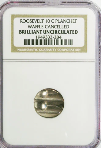 ROOSEVELT DIME BLANK 10c MINT CANCELLED COIN NGC HOLDER Cover