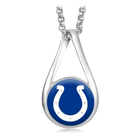 Indianapolis Colts Womens Sterling Silver Link Chain Necklace With Pendant D28 Cover