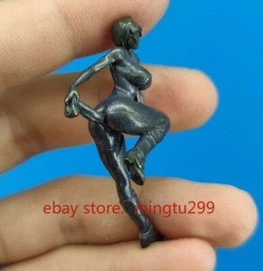 Chinese Old Bronze Copper Statue Hand Carved Sexuality Beauty Girl Figurine Gift - Picture 1 of 6