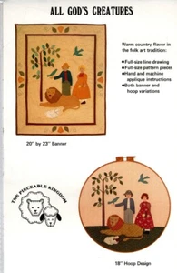 Pieceable Kingdom ALL GOD'S CREATURES 20x23 Banner Applique Quilt Pattern - Picture 1 of 2