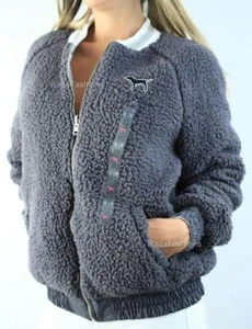 Abrigo Chaqueta Anorak Sherpa Reversible Bombardero Reversible Victoria's Secret ROSA Cremallera Completa Nuevo con Etiquetas - Imagen 1 de 3