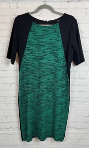 MISOOK black green colorblock knit 1/2 sleeve bodycon dress size M NWT - Picture 1 of 8