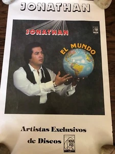 PÓSTER JONATHAN EL MUNDO NOVA VOX RECORDS 14"" X 20"" TEJANO DE COLECCIÓN - Imagen 1 de 3