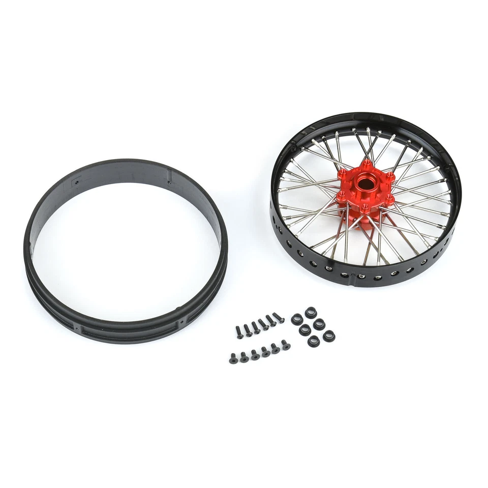 Pro-Line PRO283600T2 1/4 Alum V2 Bead Front Wheel Black/Red (1) for Promoto-MX - Image 1 of 4