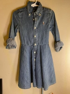 Ralph Lauren Polo Long Sleeve Denim Shirt Dress Size 4T - Picture 1 of 7