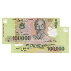 Vietnam 100,000 X 10 Banknotes (PCS) = 1,000,000 Dong Currency VND Polymer - Picture 1 of 1