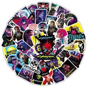 Pack de 100 autocollants Cyberpunk 2077 pour ordinateur portable/bouteille d'eau/téléphone/guitare/skateboard - Photo 1 sur 13