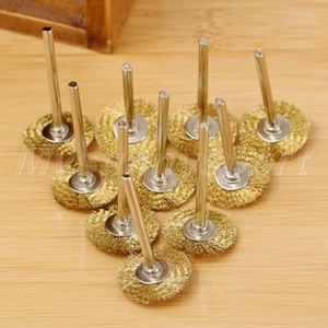 10pcs Brass Wire Brushes Wheels Accessory Polishing Rotary Tool 22mm Tool - Picture 1 of 12