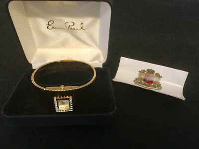 Erwin Pearl Gold Tone Cuff Style Wristwatch With Mother of Pearl Dial - Image 1 of 4