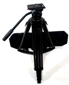 CARTONI FOCUS F 12 HEAD PAN BAR PLATE BAG TDKNOB DA TRIPOD SYSTEM SERVICED 26Lbs - Picture 1 of 14