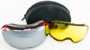 Goggles Ski Snowboard with 2 anti fog dual Magnetic lenses included Mirror & Yel - Picture 1 of 9