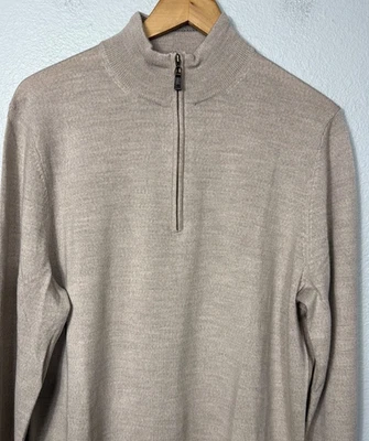 Joseph Abboud Men's Large 100% Merino Wool Half-Zip Sweater Layering Preppy - Image 1 of 4
