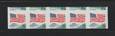 US ERROR Stamps #2280c Flag, Yosemite: IMPERF & MISCUT PNC5 #13 MNH $1,100. - Image 1 of 3