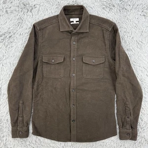 REISS Shirt Men’s S Brown Overshirt Shacket Long Sleeve Button Up Chest Pockets - Picture 1 of 9