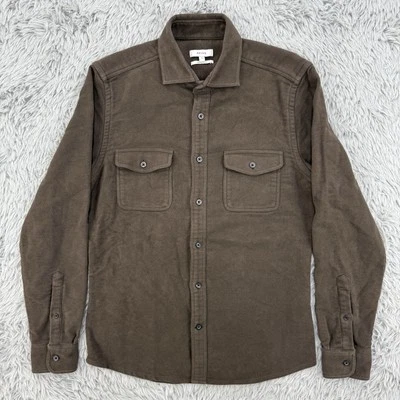 REISS Shirt Men’s S Brown Overshirt Shacket Long Sleeve Button Up Chest Pockets - Image 1 of 4