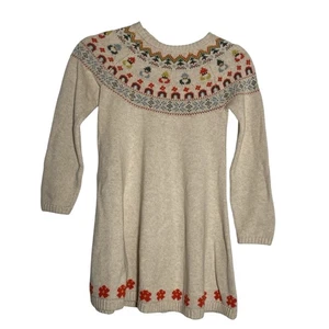 Hanna Andersson Size 120 /US 6-7 Christmas Gnome Sweater Dress - Picture 1 of 6