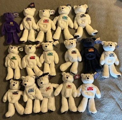 Lote De 16 Osos De Peluche Vintage 1998 Limited Treasures NFL Hechos A Mano Con Etiquetas. Foto 1 de 4
