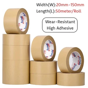 Brown Kraft Paper Tape 20mm-150mm Packing Self Adhesive Strong Packaging Parcel - Picture 1 of 21