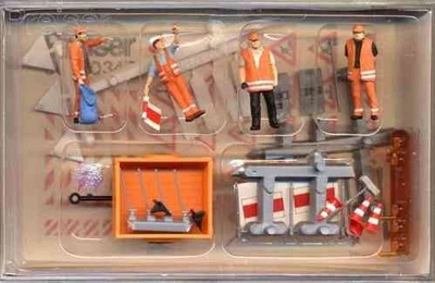 Preiser 10347 HO Barredoras de Carreteras Figuras con Accesorios (Juego de 4) Foto 1 de 2