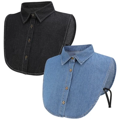 2 Pezzi Colletto Staccabile Donna, Collo Camicia Finto Donna Mezza Camicie Ca... - Immagine 1 di 4