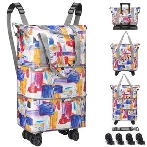 Duffel Bag with Wheels - Rolling Foldable Expandable Duffle Bag with Wheels f... - Picture 1 of 7
