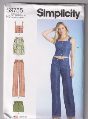 9755 SIMPLICITY - TOP SKIRT PANTS & SHORTS - Sz 6/8/10/12/14 - Image 1 of 2