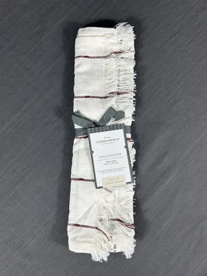 NWT 14 X 72 Cotton Windowpane Table Runner Farm Country Threshold Studio McGee - Image 1 of 4