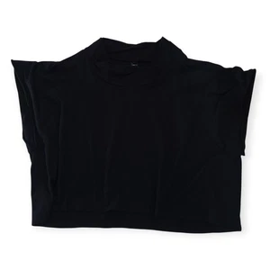 Kaliyana Boxy Oversize Top Gr. 1 Crop Mock Rollkragen Baumwolle schwarz Lagenlook - Bild 1 von 11