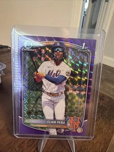 ELIAN PENA 2025 BOWMAN CHROME 1ST PURPLE GEOMETRIC METS  /250 - Picture 1 of 3