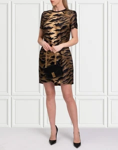 PVP €688 DSQUARED2 Vestido recto de seda IT38 US2 UK6 XS animal print ligero - Imagen 1 de 8