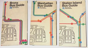 ¡3 mapas/guías plegables de autobús de Nueva York 1974 originales de colección! ¡BRONX/MANHATTAN/STATEN ISLAND! - Imagen 1 de 24