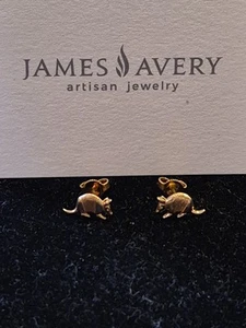 James Avery nicht mehr produziert 14k Gelbgold Gürteltier Ohrstecker Ohrstecker - Bild 1 von 7
