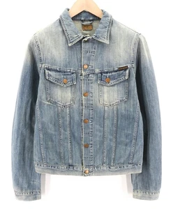 Nudie Jeans Billy Men's Jacket M Denim Light Shadows Buttoned Alter Look Blue - Picture 1 of 8