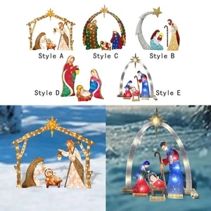 Weihnachtskrippe Figurenset Ornament mit Licht leuchtend Sammlerstücke - Bild 1 von 33