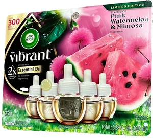 AIR WICK Oil Refill Pink Watermelon & Mimosa Scented Ltd Edition-5 Refills Pack - Picture 1 of 4